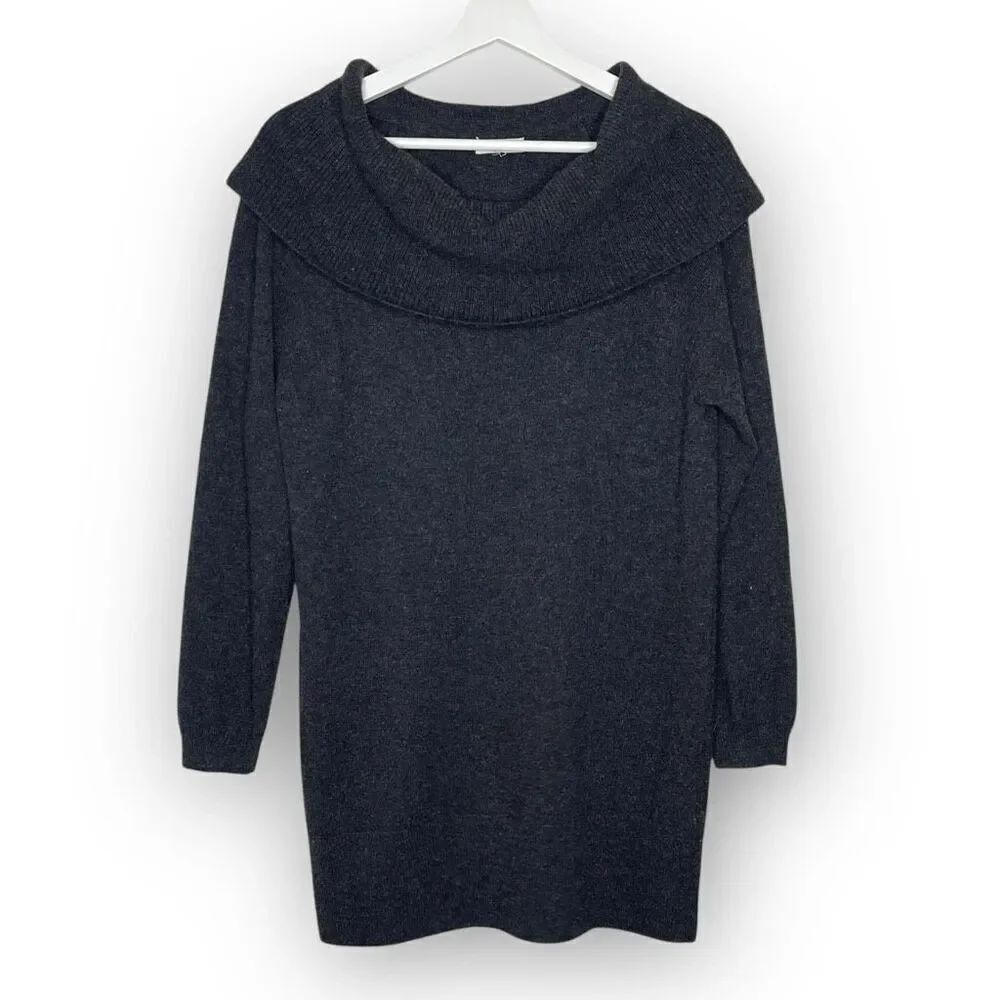 Joie Dark Gray Cowl Neck Sweater Wool Cashmere Blend Women’s Size Medium